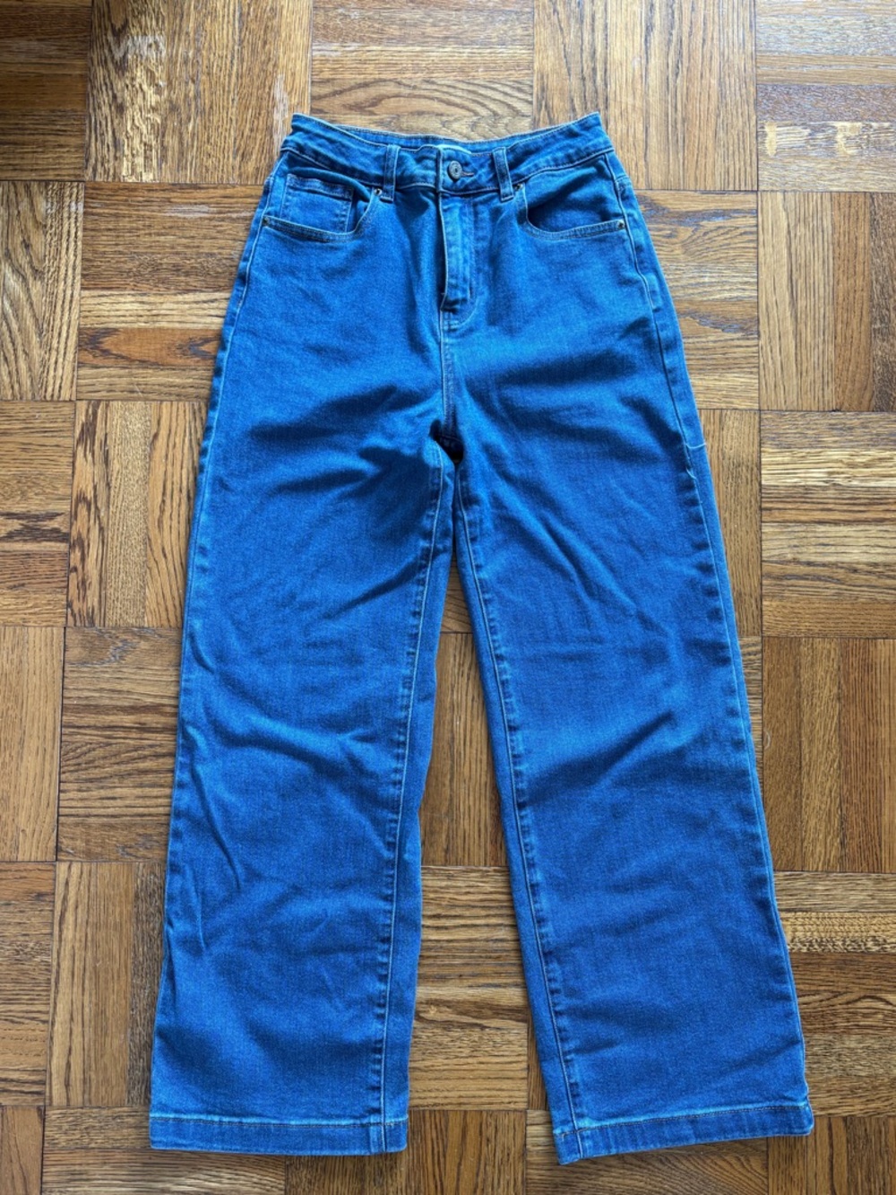 Classic High-Waist Straight Leg Jeans - Blue